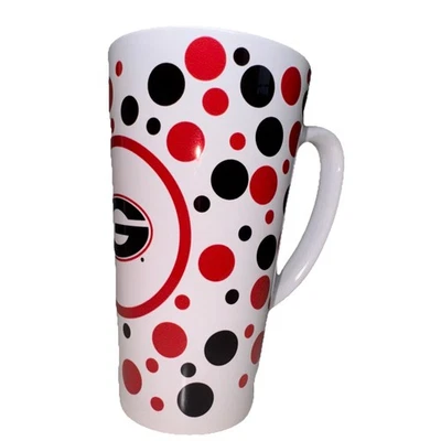 Georgia Bulldogs Mug -White Red & Black Dots  - Image 1 of 4