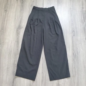 COS Pants Womens 2 Black Wide Leg Pleated High Rise Trousers Casual Office - Picture 1 of 9