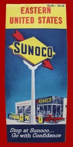 SUNOCO OIL SERVICE STATION EASTERN UNITED STATES HIGHWAY ROAD MAP 1962 - Picture 1 of 4