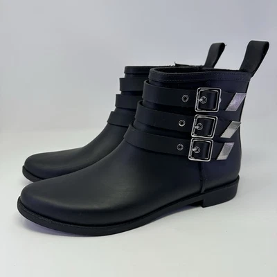 Botas de Lluvia Loeffler Randall 9 Fenton Negro Goma Botines Moto Punta Cremallera Foto 1 de 4