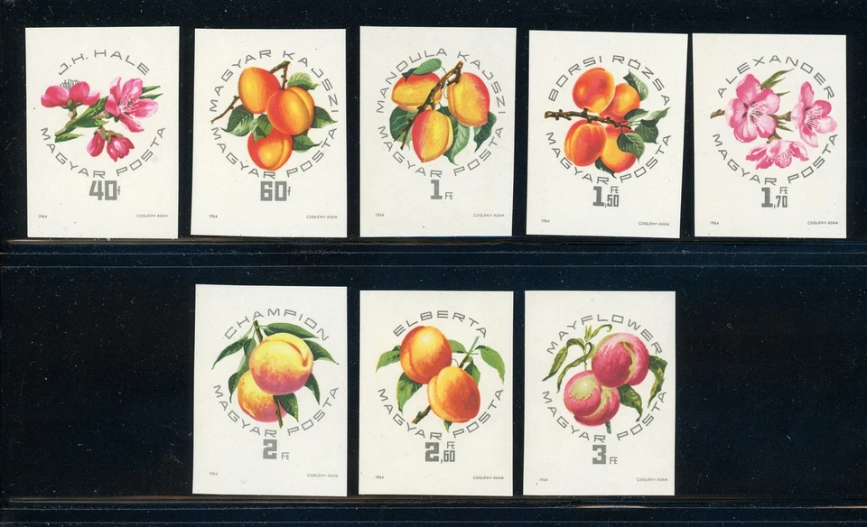 HUNGARY MNH Selections: Scott #1607-1614 Flowers Fruit FLORA IMPERF CV$30+ - Image 1 of 1
