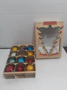 Adornos navideños vintage de vidrio brillante brite 12 piezas  - Imagen 1 de 1