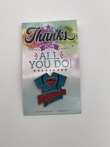 Vintage Super Heroes In scrubs Superman Silver Tone Enamel Collectible Pin - Picture 1 of 3