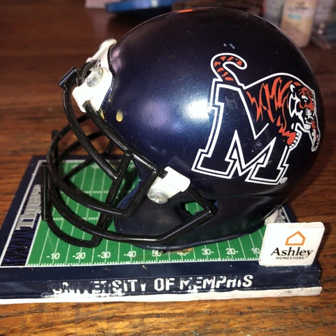 University Memphis Tigers Football Mini-Desk Helmet  On Football Field Cover