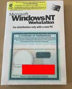 Microsoft Windows NT Workstation 4.0 Disc & DIskette Version w/Key - Sealed - Picture 1 of 3