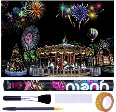 NORIMPEX 72x50 cm Scratch Painting versch Hochwertige Kratzbilder Wandbilder Poster Park