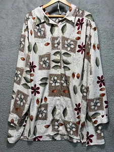 Maggie Barnes Shirt 4x Button Down Floral Leaves Nature Career - Picture 1 of 11