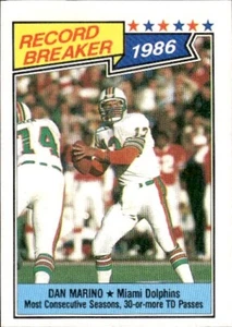 1987 Topps #6a Dan Marino Miami Dolphins Football - Picture 1 of 2
