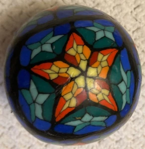 Vintage runde Kugelkerze aus Buntglas von San Francisco Candle Co. - Bild 1 von 3