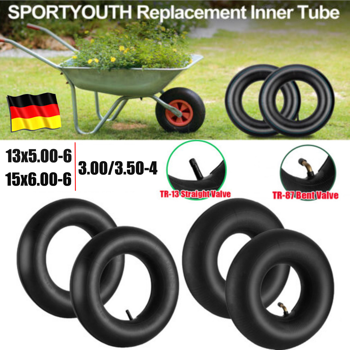 Luftschlauch Für Reifen Tr13 15x6.00-6 Schlauch Für Rasentraktor