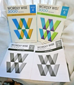 Lot 4 Wordly Wise 3000: Student Books 4 & 6 (3rd Editions) plus both Answer Keys - Picture 1 of 5
