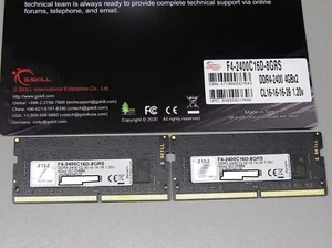 G.Skill F4-2400C16D-8GRS Ripjaws 8GB 2 x 4GB 260-Pin DDR4 SO-DIMM DDR4 2400 RAM - Picture 1 of 6