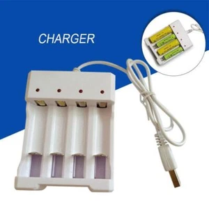 USB Plug Fast Battery Charger For AA AAA Rechargeable New Batteries Slots C Q7B5 - Picture 1 of 12