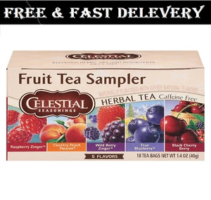 Celestial Seasonings Fruit Tea Sampler Herbal, Caffeine Free, 18 Tea Bags Box - Picture 1 of 5