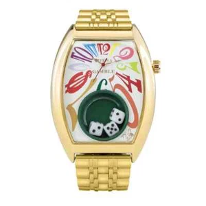 Frank Miura King Macau Gamble Watch Metal Band rainbow Gold dice new model W - Picture 1 of 1