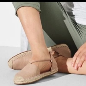 Women's Eileen Fisher Lee Suede Leather Flat Espadrille Sandal 9.5 - Picture 1 of 10