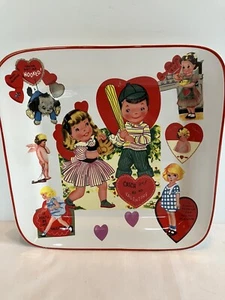 Valentine's Day Rosanna 11" Inch Square Serving Plate Vintage Cards China - Picture 1 of 4
