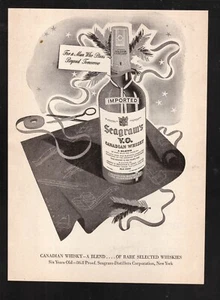 Seagram;s V.O. Pubblicità Canadian Whiskey 1946 stampa originale d'epoca - Foto 1 di 1