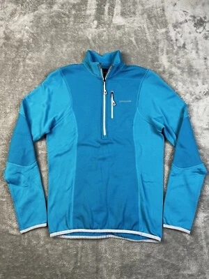 Patagonia Jacket Women's Small Blue Polartec Fleece 1/2 Zip Pullover Power Dry - Image 1 of 4