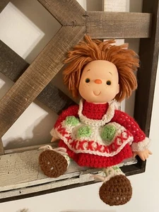 Muñeca de helado vintage de ganchillo de fresa Shortcake de los años 80 - Imagen 1 de 11