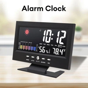 Pronóstico del tiempo LED reloj alarma digital repetición calendario termómetro higrómetro - Imagen 1 de 18