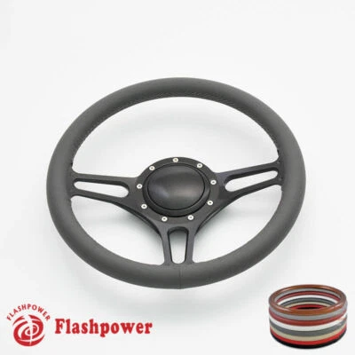 14'' Billet Steering Wheels Dark Gray Full Wrap Ford Lincoln Mercury Cougar GMC - Image 1 of 4