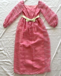 Vintage 50s/60s Spring Formal Pink Dress Empire Waist Bow A-Line Chiffon - Picture 1 of 12