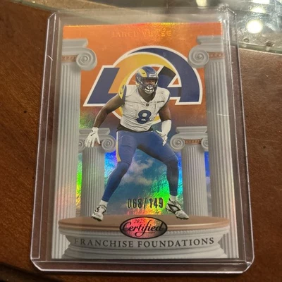 2025 Panini Certified Franchise Foundations Orange SP Jared Verse Rams /149 🔥 - Image 1 of 2