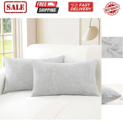 Fundas de Almohada Decorativas 12 X 20 Pulgadas Paquete de 2 Acogedores Cojín de Chenilla... Foto 1 de 4