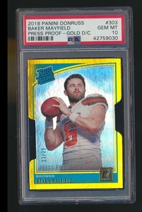 2018 DONRUSS GOLD DIE CUT RATED ROOKIE /25 PSA 10 BAKER MAYFIELD BROWNS - Picture 1 of 1