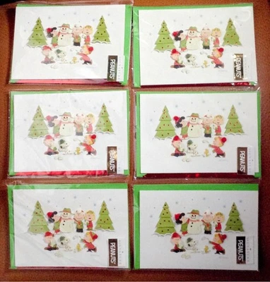 6 NEW Hallmark Signature 3D Peanuts Gang Christmas Cards NIP - Image 1 of 2