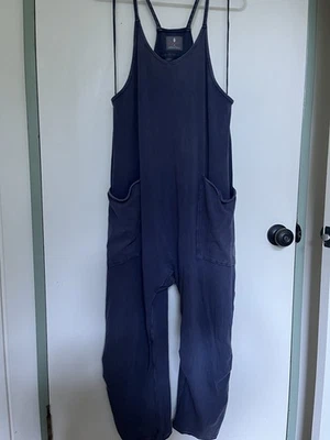 FREE PEOPLE MOVEMENT Hot Shot Logo ONE Piece  jumpsuit SIZE S Blue INDIGO - Image 1 of 3