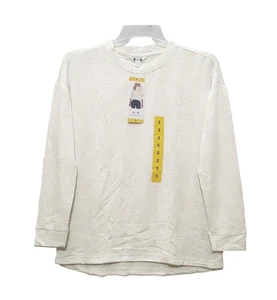 Three Dots sz:S Women's Long Sleeve Speckled Pullover T-Shirt Top Ivory - Picture 1 of 9