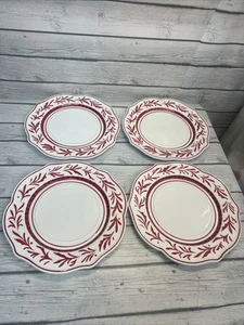 Set 4 piatti natalizi Fitz & Floyd Town & Country rossi 11" - Foto 1 di 10
