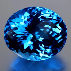 Piedra preciosa topacio azul suizo Brasil 40,42 quilates corte ovalado brillante (21,37 x 18,21 mm) - Imagen 1 de 3