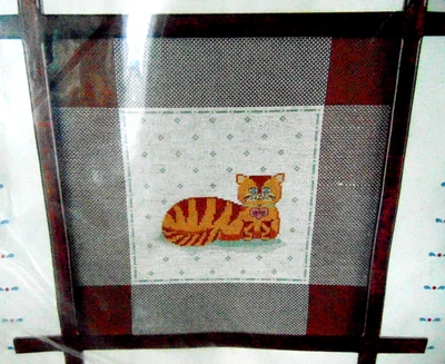 Kit de punto de cruz de gato Calico vintage LEISURE ARTS #719 FROM THE HEART Milly Smith Foto 1 de 4