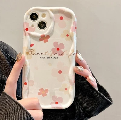 Cute Little Flowers Cream Case For Various Phone ShockProof Cover Hot Women Girl - Image 1 of 4