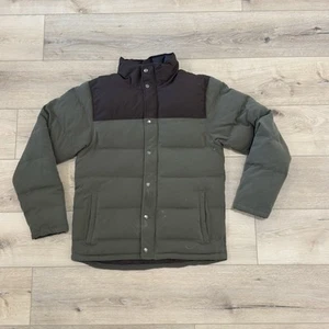Patagonia Bivy Puffer Jacket Men Small Green Brown Full Zip Goose Down Outdoor - Picture 1 of 14