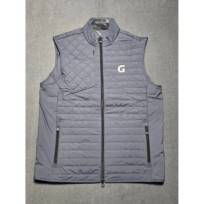 Greyson Quilted Golf Vest Men's Medium Gray Gator Logo Full Zip Puffer - Image 1 of 4