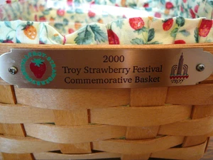 Commemorative Longaberger Strawberry Basket - 2000 Strawberry Festival -Troy, OH - Picture 1 of 12