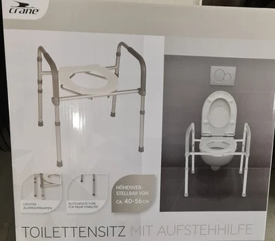 Neu ! WC-Sitz mit Aufstehhilfe,Verstellbar,Toilettenbügel  klappbar,bis ca.130kg - Bild 1 von 3