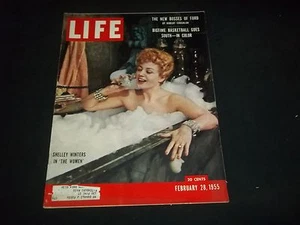 1955 FEBRUARY 28 LIFE MAGAZINE - SHELLEY WINTERS - BEAUTIFUL FRONT COVER- GG 832 - Picture 1 of 2