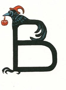 SCRAPBOOKING HALLOWEEN ALPHABET LETTER B 1.5X2 RYTA DOLLHOUSE Print Of Painting - Picture 1 of 1