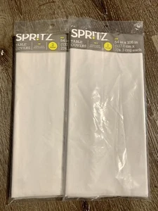 Supplies Solid WHITE Plastic Table Cover 54x108” Disposable Lot of 4 Large Party - Picture 1 of 9