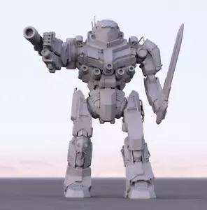 Clan Buster Chevalier Noir Style MWO - Miniature Battletech imprimée en 3D - Photo 1 sur 4