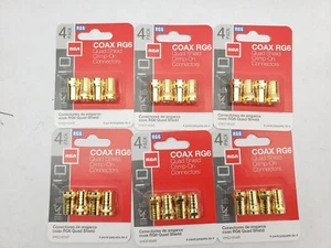 LOT OF 6 RCA 4PK RG6 QUAD CONNECTOR - Picture 1 of 3