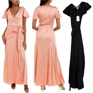 Temperley London NWT Black Fresco Wrap Maxi Dress US S (6) UK 10 - Picture 1 of 14