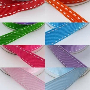 Double Stitch Grosgrain Ribbon 5 Meter Reels 6 9mm 15mm Sewing Bow 24 TYPES 471D - Picture 1 of 29