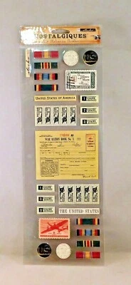 Embellishment Scrapbook Stickers Envelopes Corners Frames Keys Gems Buttons - Image 1 of 4