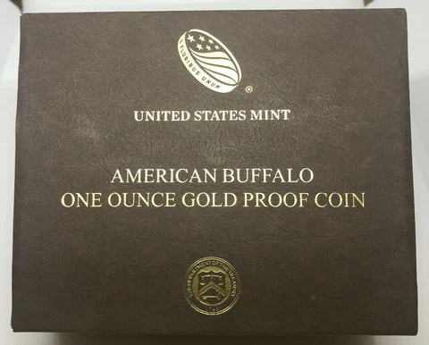 2019 AMERICAN BUFFALO GOLD COIN ~ OGP BOX & COA ONLY ~ NO COIN ~ 1 Ounce PROOF Cover